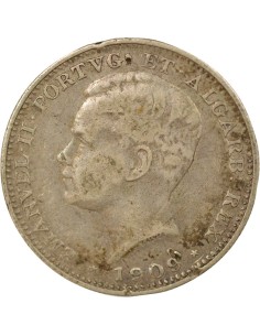 Portugal Manuel II 200 reis Argent 1909 Lisbonne 2