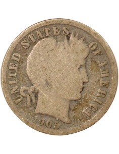 Etats Unis d'Amérique Barber 1 dime Argent 1905 Philadelphie 2