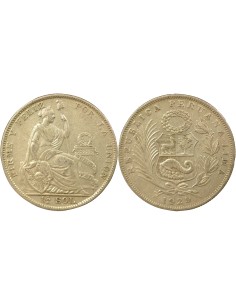 Pérou 1/2 sol Argent 1929 BF Lima