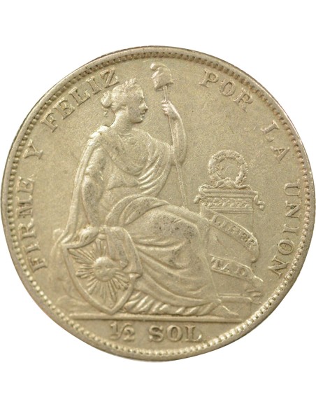 Pérou 1/2 sol Argent 1929 BF Lima