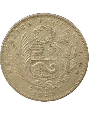 Pérou 1/2 sol Argent 1929 BF Lima