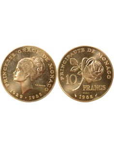 Monaco Rainier III de Monaco Grace Kelly 10 francs Cuivre-Aluminium-Nickel 1982 Pessac
