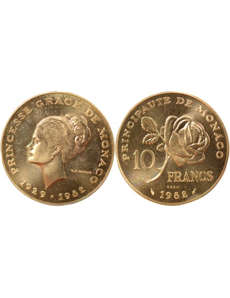 Monaco Rainier III de Monaco Grace Kelly 10 francs Cuivre-Aluminium-Nickel 1982 Pessac