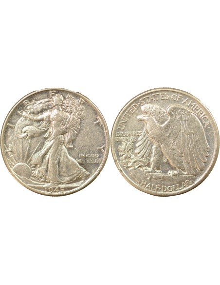 USA Walking Liberty 1/2 Dollar Argent 1945 Philadelphie
