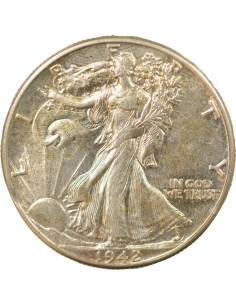 USA Walking Liberty 1/2 Dollar Argent 1942 Philadelphie 2
