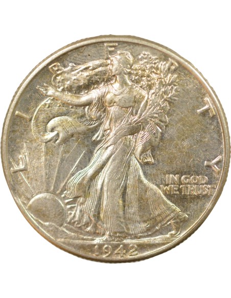 USA Walking Liberty 1/2 Dollar Argent 1942 Philadelphie