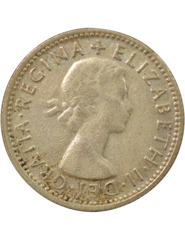 Reine d'Angleterre et du Commonwealth 1 shilling Billon 1953 M Melbourne