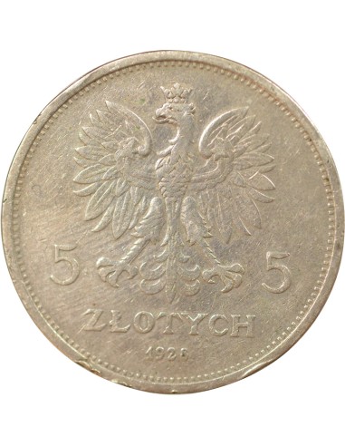 Pologne Nike 5 zlotych Argent 1928 B. Bruxelles