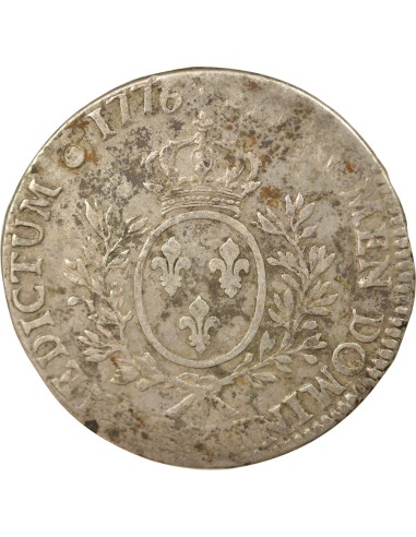 Louis XVI au Buste Habillé 1 ecu Argent 1776 K Bordeaux