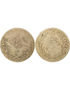 Empire Ottoman Abdülhamid II 10 qirsh Argent 1293 AH (1890-1891) A Berlin