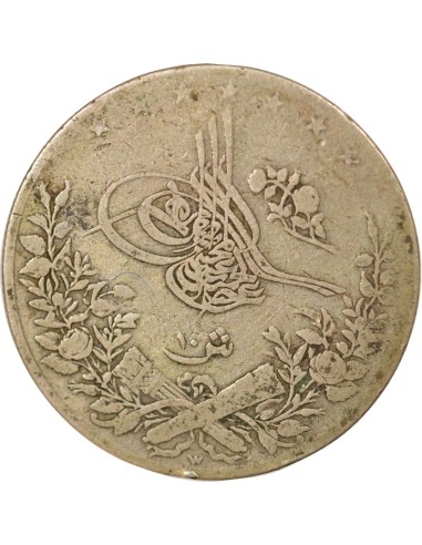 Empire Ottoman Abdülhamid II 10 qirsh Argent 1293 AH (1890-1891) A Berlin