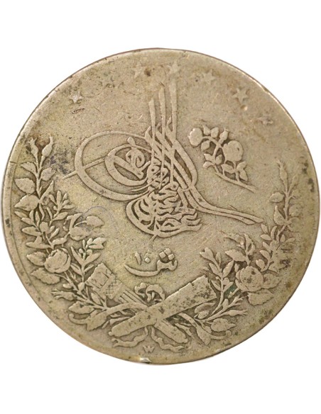 Empire Ottoman Abdülhamid II 10 qirsh Argent 1293 AH (1890-1891) A Berlin