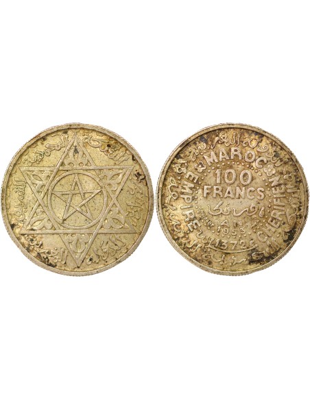 Maroc Mohammed V du Maroc 100 francs Argent 1372 AH / 1953 A - Paris