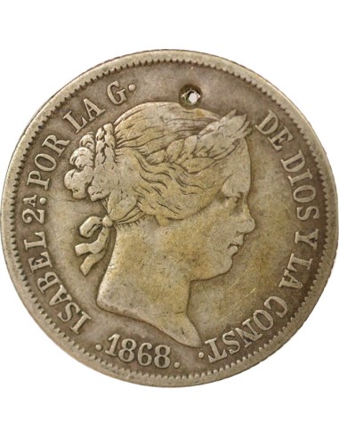 Reine Espagnol 40 centimos Argent 1868 AI Madrid