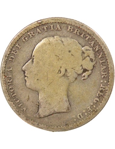 Reine Jeune effigie 1 shilling Argent 1882 Londres