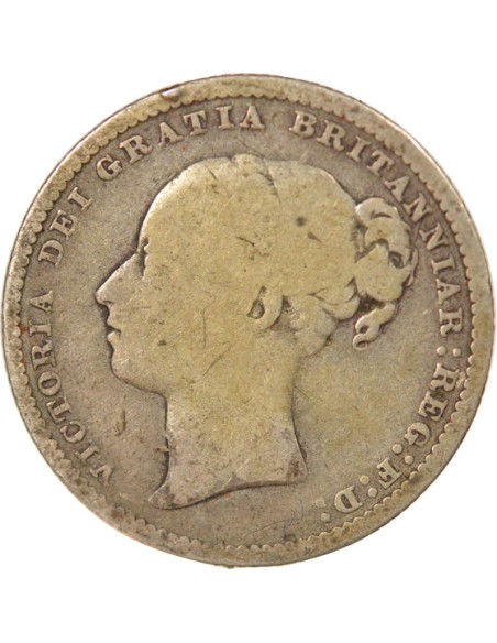 Reine Jeune effigie 1 shilling Argent 1882 Londres