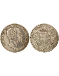 Italie Victor Emmanuel II 2 lire Argent 1860 Florence