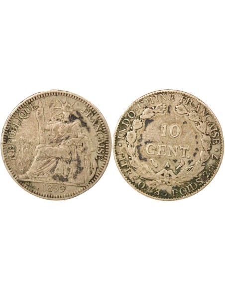 Indo-Chine Fr. 10 centième Argent 1899 A - Paris