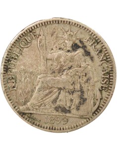 Indo-Chine Fr. 10 centième Argent 1899 A - Paris 2