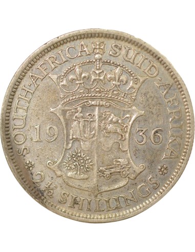 Empereur des Indes 2e Type 2 1/2 shillings Argent 1936 SA Pretoria