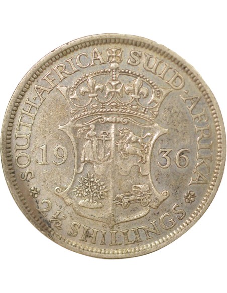 Empereur des Indes 2e Type 2 1/2 shillings Argent 1936 SA Pretoria