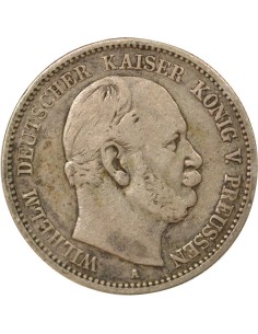 Etats Allemands (Prusse) Guillaume Ier de Prusse 2 mark Argent 1876 A Berlin 2