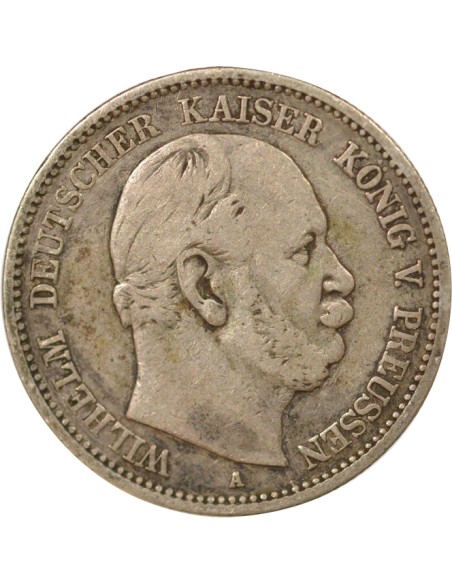 Etats Allemands (Prusse) Guillaume Ier de Prusse 2 mark Argent 1876 A Berlin