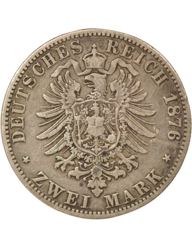 Etats Allemands (Prusse) Guillaume Ier de Prusse 2 mark Argent 1876 A Berlin