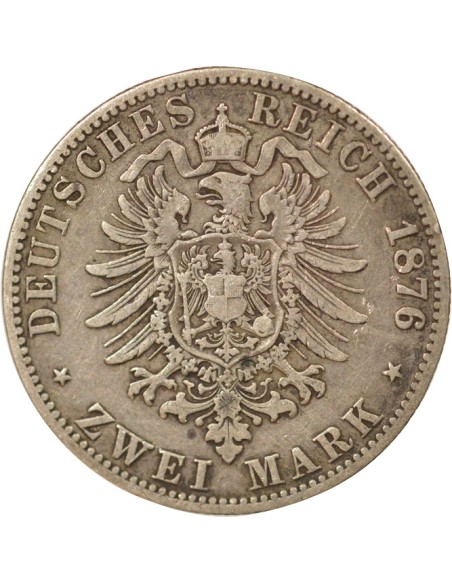 Etats Allemands (Prusse) Guillaume Ier de Prusse 2 mark Argent 1876 A Berlin