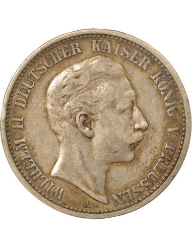 Etats Allemands (Prusse) Guillaume II de Prusse 2 mark Argent 1907 A Berlin