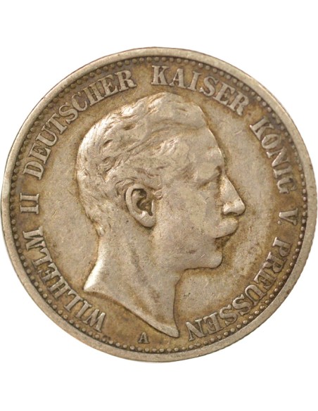 Etats Allemands (Prusse) Guillaume II de Prusse 2 mark Argent 1907 A Berlin