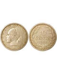 Liberia 10 cents Argent 1960 Philadelphie