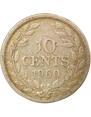 Liberia 10 cents Argent 1960 Philadelphie