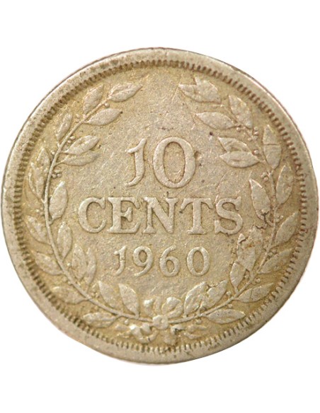 Liberia 10 cents Argent 1960 Philadelphie
