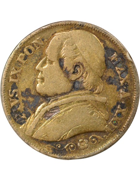 Etat Pontifical Pie IX 2 lire Argent 1868 R Rome