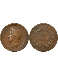Colonies Françaises Louis-Philippe Ier 10 centimes Bronze 1843 A - Paris