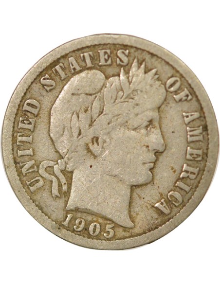 Etats Unis d'Amérique Barber 1 dime Argent 1905 Philadelphie