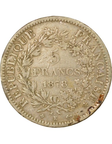 5 francs Argent 1878 K Bordeaux