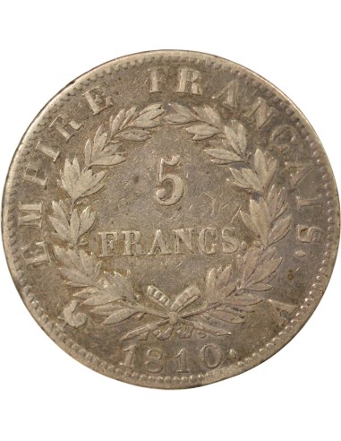 Roi d'Italie Empire 5 francs Argent 1810 A - Paris