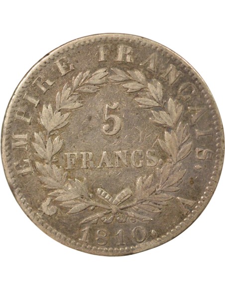 Roi d'Italie Empire 5 francs Argent 1810 A - Paris