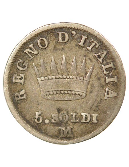 Roi d'Italie 5 soldi Argent 1811 M Milan