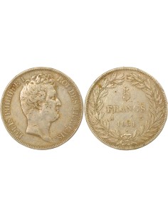 Louis-Philippe Ier Tr. en Creux 5 francs Argent 1831 A - Paris