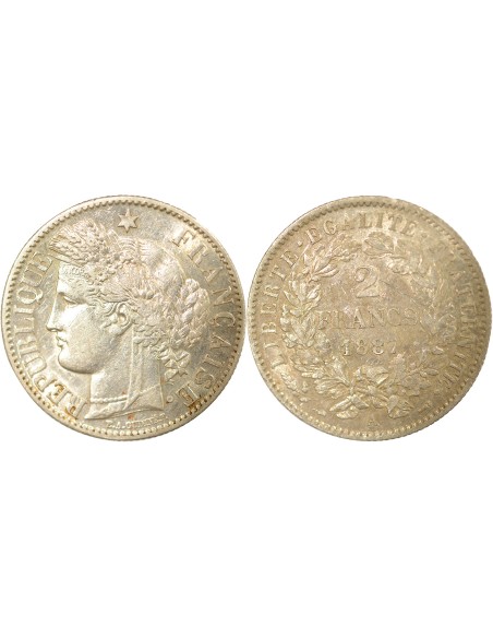 IIIe République 2 francs Argent 1887 A - Paris