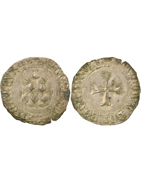 Duché de Bretagne François II de Bretagne A la Targe 1 blanc Billon 1458-1488 9 Rennes