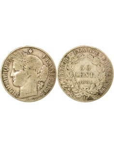 IIIe République 50 centimes Argent 1881 A - Paris