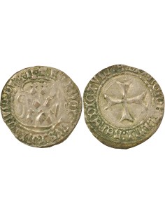 Duché de Bretagne François II de Bretagne A la Targe 1 blanc Billon 1458-1488 T Nantes
