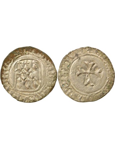 Duché de Bretagne François II de Bretagne A la Targe 1 blanc Billon 1458-1488 9 Rennes