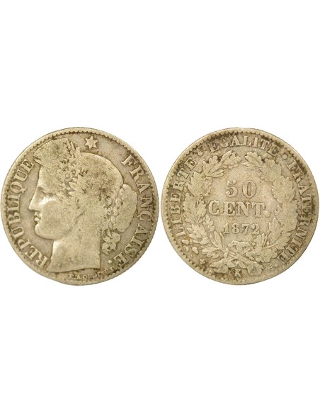 IIIe République 50 centimes Argent 1872 K Bordeaux
