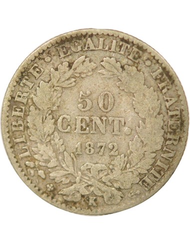 IIIe République 50 centimes Argent 1872 K Bordeaux