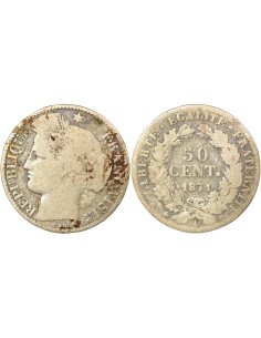 IIIe République 50 centimes Argent 1871 A - Paris